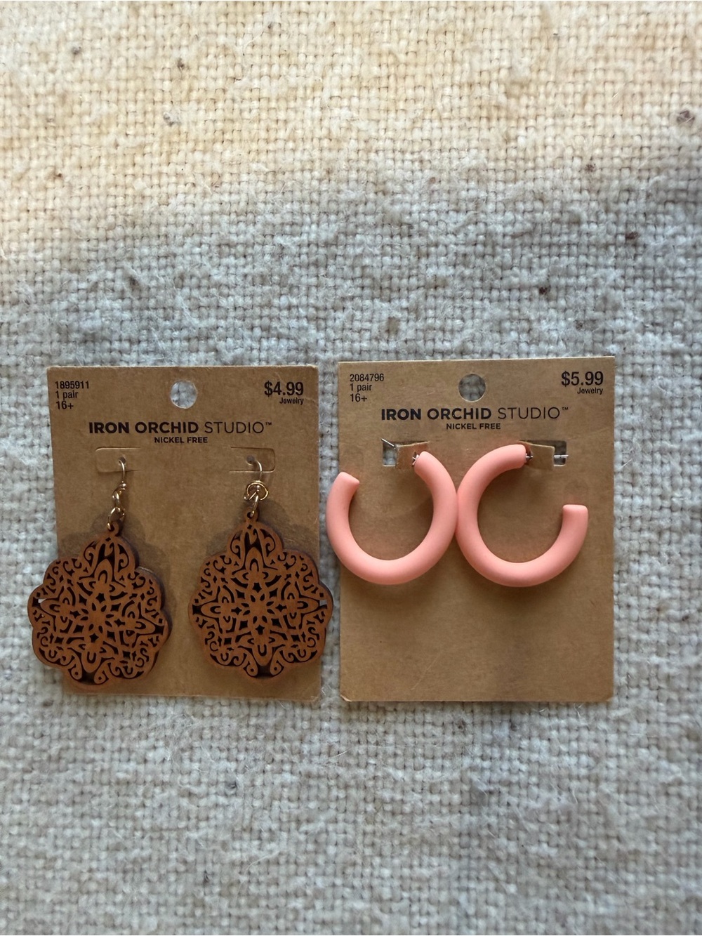 Target Pink Hoop Earrings by Iron Orchid Studio